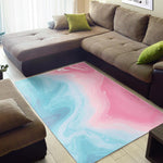 Teal Pink Liquid Marble Print Area Rug GearFrost