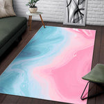 Teal Pink Liquid Marble Print Area Rug GearFrost