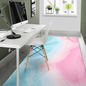 Teal Pink Liquid Marble Print Area Rug GearFrost