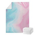 Teal Pink Liquid Marble Print Blanket
