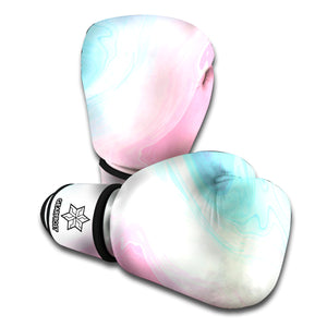 Teal Pink Liquid Marble Print Boxing Gloves