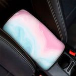 Teal Pink Liquid Marble Print Car Center Console Cover
