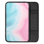 Teal Pink Liquid Marble Print Car Center Console Cover