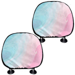 Teal Pink Liquid Marble Print Car Headrest Covers