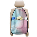 Teal Pink Liquid Marble Print Car Seat Organizers