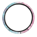 Teal Pink Liquid Marble Print Car Steering Wheel Cover