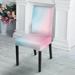 Teal Pink Liquid Marble Print Dining Chair Slipcover