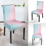Teal Pink Liquid Marble Print Dining Chair Slipcover