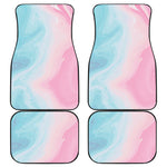 Teal Pink Liquid Marble Print Front and Back Car Floor Mats