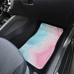 Teal Pink Liquid Marble Print Front and Back Car Floor Mats