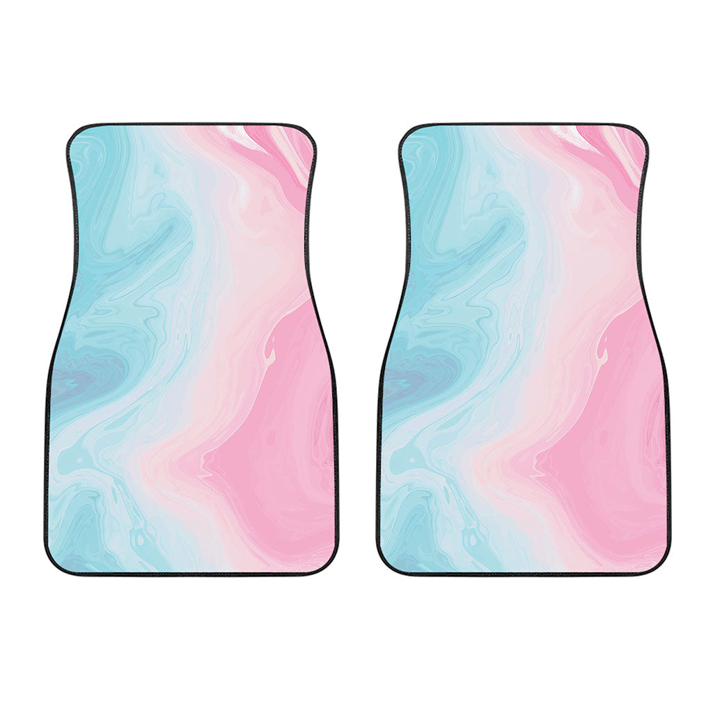 Teal Pink Liquid Marble Print Front Car Floor Mats
