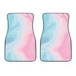 Teal Pink Liquid Marble Print Front Car Floor Mats