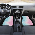 Teal Pink Liquid Marble Print Front Car Floor Mats