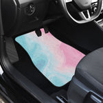 Teal Pink Liquid Marble Print Front Car Floor Mats