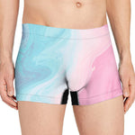 Teal Pink Liquid Marble Print Men's Boxer Briefs