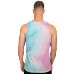 Teal Pink Liquid Marble Print Men's Tank Top