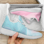 Teal Pink Liquid Marble Print Mesh Knit Shoes GearFrost