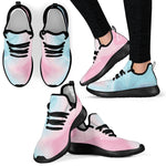 Teal Pink Liquid Marble Print Mesh Knit Shoes GearFrost