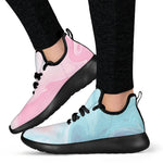 Teal Pink Liquid Marble Print Mesh Knit Shoes GearFrost