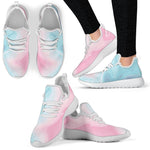 Teal Pink Liquid Marble Print Mesh Knit Shoes GearFrost