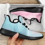 Teal Pink Liquid Marble Print Mesh Knit Shoes GearFrost