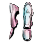 Teal Pink Liquid Marble Print Muay Thai Shin Guard
