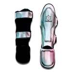 Teal Pink Liquid Marble Print Muay Thai Shin Guard
