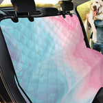 Teal Pink Liquid Marble Print Pet Car Back Seat Cover