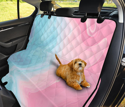 Teal Pink Liquid Marble Print Pet Car Back Seat Cover