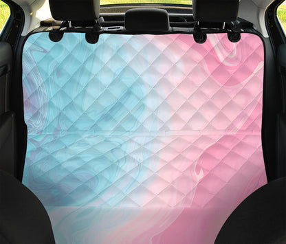 Teal Pink Liquid Marble Print Pet Car Back Seat Cover