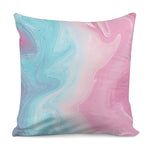 Teal Pink Liquid Marble Print Pillow Cover