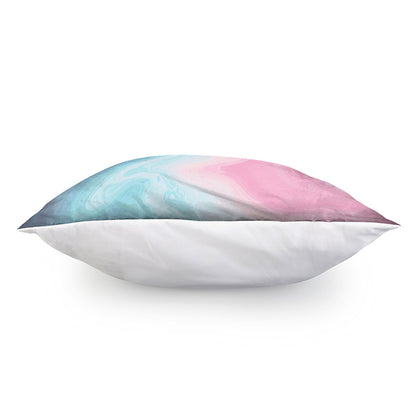 Teal Pink Liquid Marble Print Pillow Cover