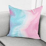 Teal Pink Liquid Marble Print Pillow Cover
