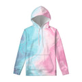 Teal Pink Liquid Marble Print Pullover Hoodie