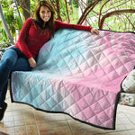 Teal Pink Liquid Marble Print Quilt