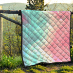Teal Pink Liquid Marble Print Quilt