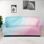 Teal Pink Liquid Marble Print Sofa Cover
