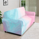 Teal Pink Liquid Marble Print Sofa Cover