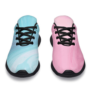 Teal Pink Liquid Marble Print Sport Shoes GearFrost