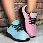 Teal Pink Liquid Marble Print Sport Shoes GearFrost