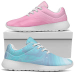 Teal Pink Liquid Marble Print Sport Shoes GearFrost