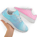 Teal Pink Liquid Marble Print Sport Shoes GearFrost