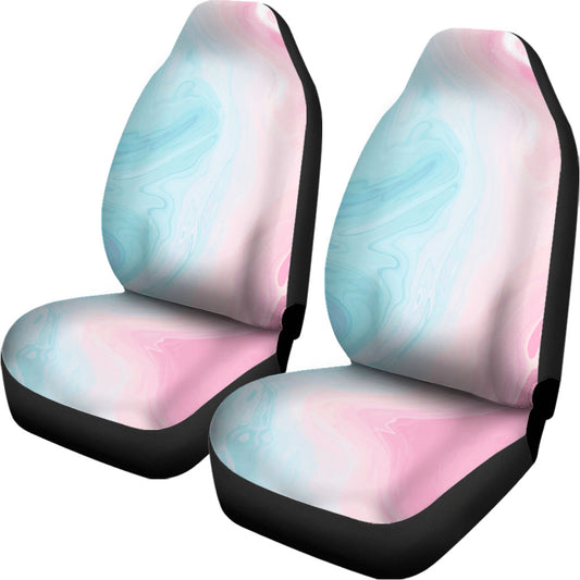 Teal Pink Liquid Marble Print Universal Fit Car Seat Covers