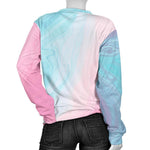 Teal Pink Liquid Marble Print Women's Crewneck Sweatshirt GearFrost