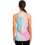 Teal Pink Liquid Marble Print Women's Racerback Tank Top