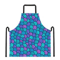 Teal Pink Mermaid Scales Pattern Print Apron
