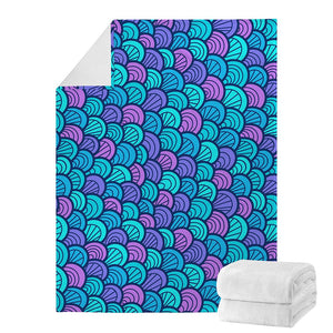 Teal Pink Mermaid Scales Pattern Print Blanket