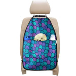 Teal Pink Mermaid Scales Pattern Print Car Seat Organizers