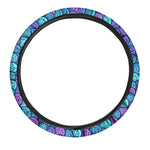 Teal Pink Mermaid Scales Pattern Print Car Steering Wheel Cover