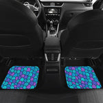 Teal Pink Mermaid Scales Pattern Print Front and Back Car Floor Mats